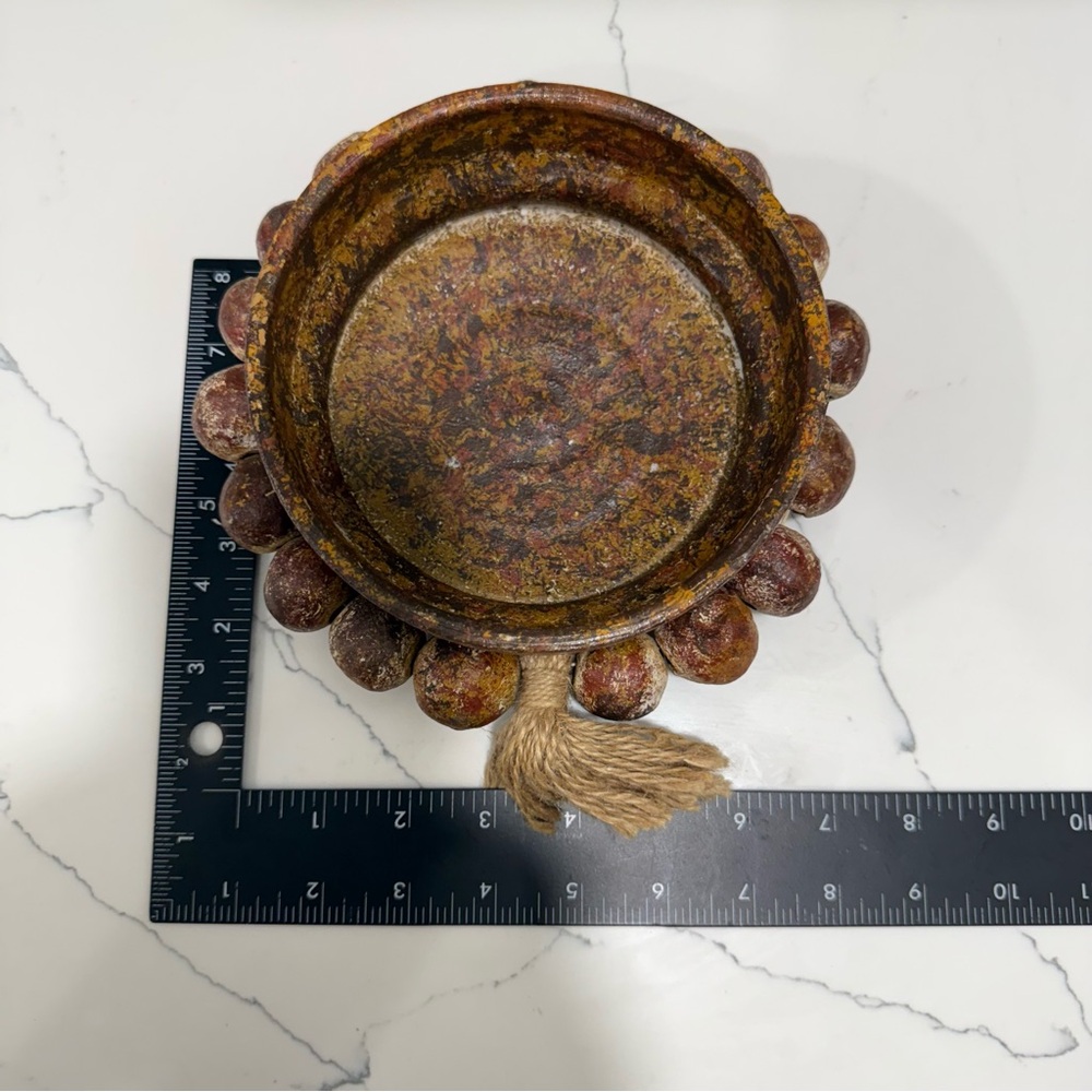 Rustic Brown Decorative Bowl with Tassel - Picture 8 of 8